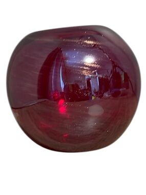 ABBOTT Rich Red and Metallic Gold Glass Sphere Vase Home Decor Round Ball